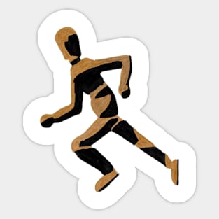 Running Armature Oil Painting Sticker